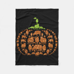 Group Sheeps Pumpkin Cute Shape Halloween Thanksgi Fleece Blanket