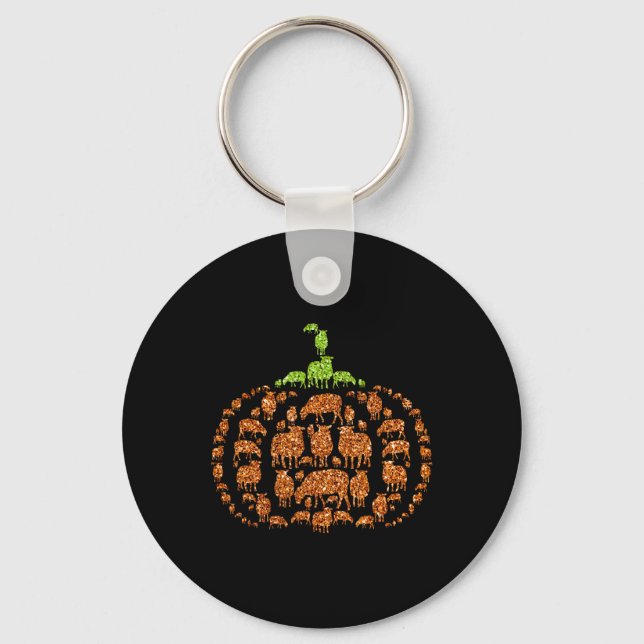 Group Sheeps Pumpkin Cute Shape Halloween Thanksgi Key Ring (Front)