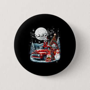 Group Xmas Gnome Snowman Santa Bichon Frises On Ck 6 Cm Round Badge