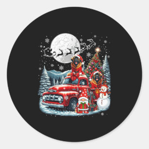 Group Xmas Gnome Snowman Santa Leonbergers On Ckup Classic Round Sticker
