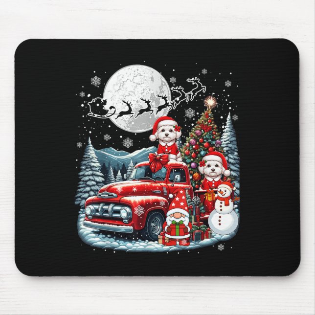 Group Xmas Gnome Snowman Santa Maltios On Ckup Tru Mouse Pad (Front)