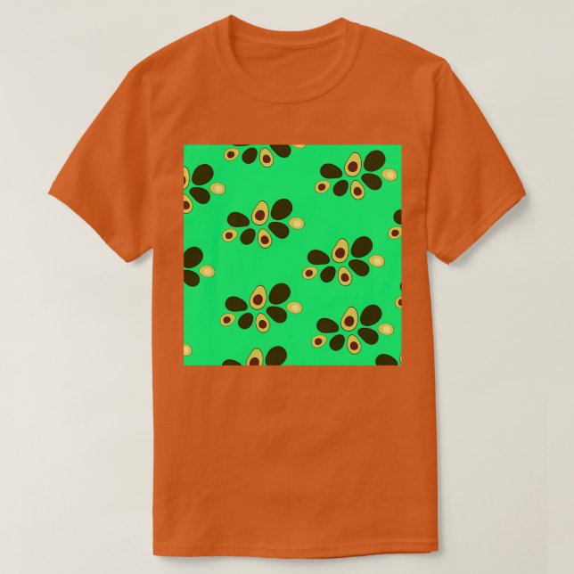 grouped avocados pattern with blue background T-Shirt (Design Front)