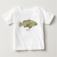Grouper fish cartoon illustration