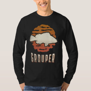 Grouper Fish Vintage Retro Classic Animal Sunset T-Shirt