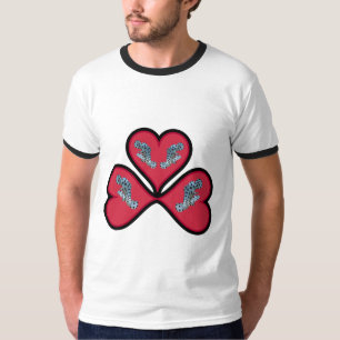 Grouper Twins - 3 Black-bordered Red Hearts    T-Shirt