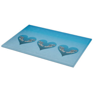 Grouperfish - Blue Hearts, arranged horizontally   Cutting Board