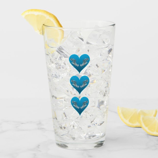Grouperfish - Blue Hearts, arranged vertically |  Glass (Front Ice)
