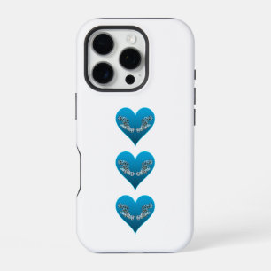 Grouperfish - Blue Hearts, arranged vertically    iPhone 16 Pro Case