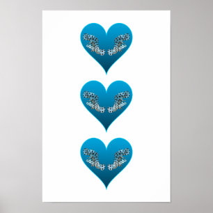 Grouperfish - Blue Hearts, arranged vertically Poster