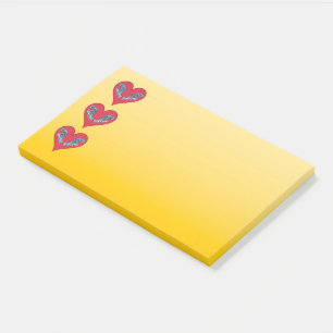 Grouperfish - Red Hearts, arranged vertically Post-it Notes