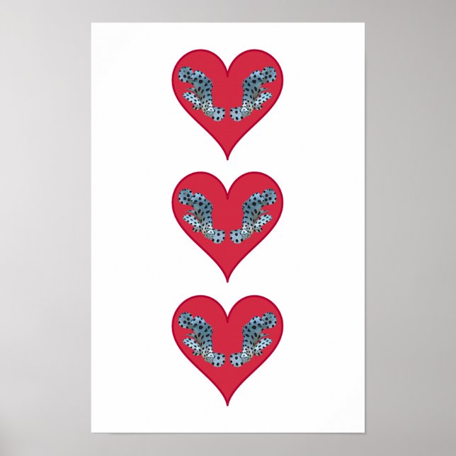 Grouperfish - Red Hearts, arranged vertically |  Poster (Front)
