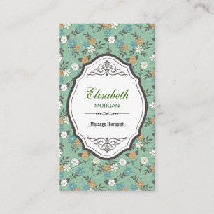 Groupon - Massage Therapist Elegant Vintage Floral Business Card