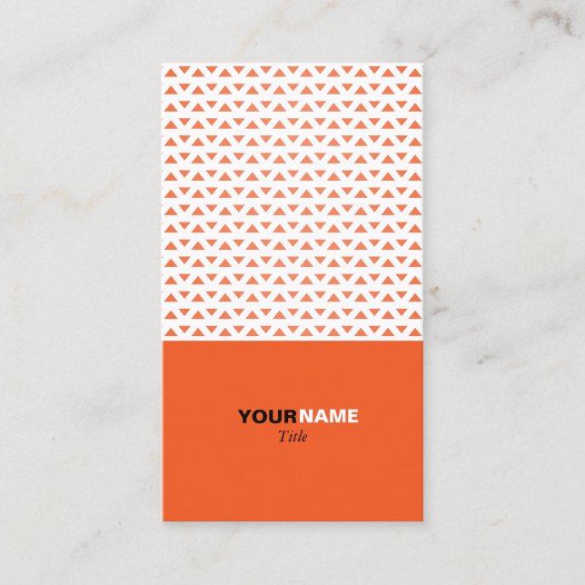 Groupon Modern Elegant Orange Pattern Business Card (Front)