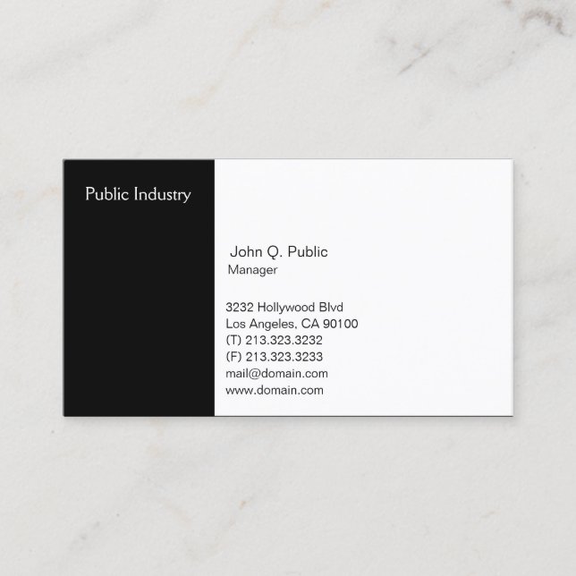 Groupon Simple 2 Third White 1 Third Black Business Card (Front)