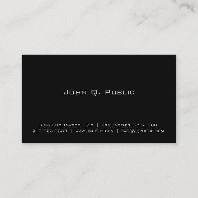 Groupon - Simple Plain Black Business Card (Front)