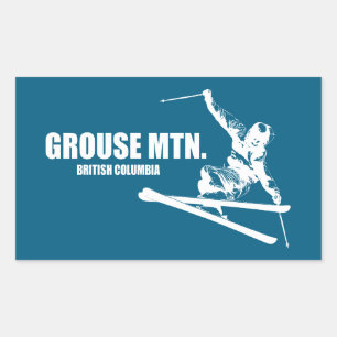 Grouse Mountain British Columbia Skier Rectangular Sticker