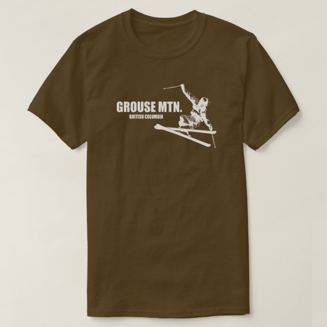 Grouse Mountain British Columbia Skier T-Shirt (Design Front)