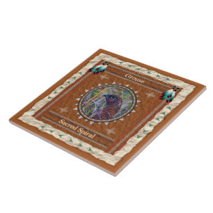 Grouse - Sacred Spiral Ceramic Tile