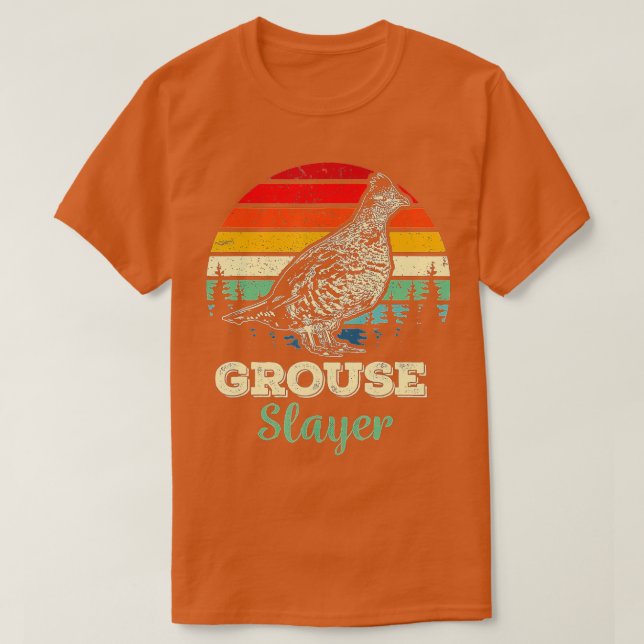 Grouse Slayer Funny Ruffed Grouse Bird Hunting Gif T-Shirt (Design Front)