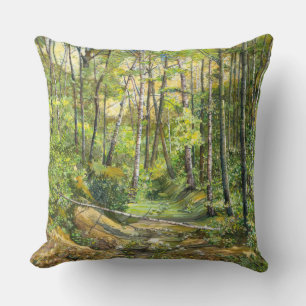 grove painting  watercolor on silk cushion