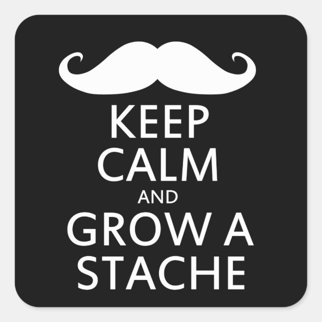Grow a Stache Square Sticker (Front)