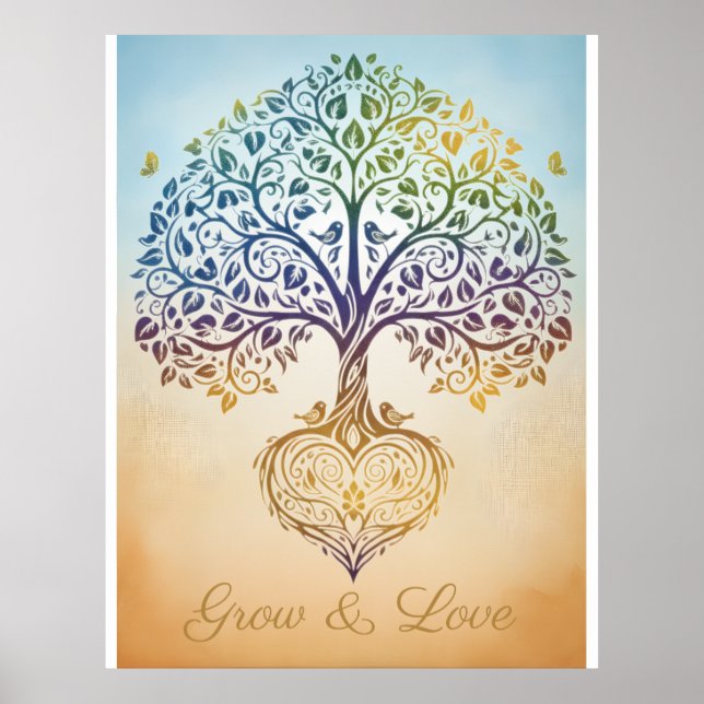 Grow and Love Canvas Poster (Front)