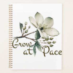 Grow at Pace Elegant Watercolor Botanical Flower Planner