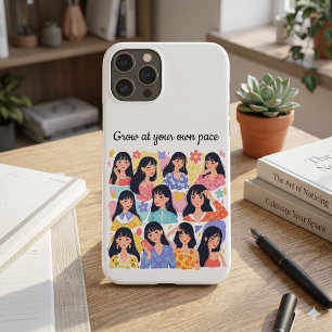 Grow At Your Own Pace Floral Women Portrait Sweats Case-Mate iPhone Case