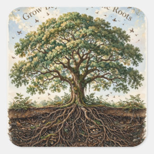 "Grow Beyond, Keep the Roots" Tree Sticker