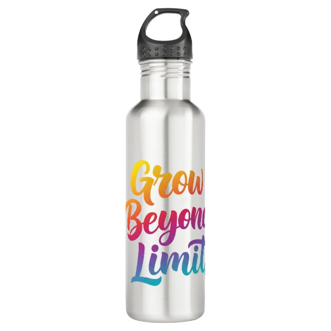Grow Beyond Limits – Motivational Gradient 710 Ml Water Bottle (Front)