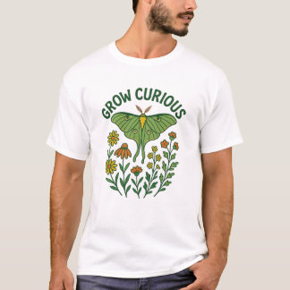 Grow Curious Moth And Wildflowers T-Shirt