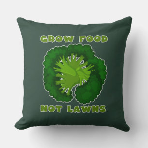 Grow Food Not Lawns Funny Gardening T-Shirt  Cushion