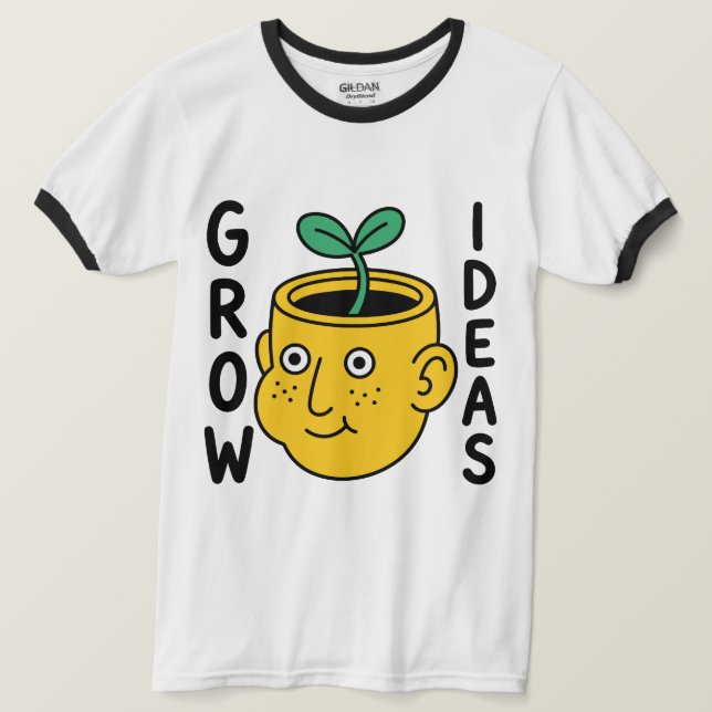 Grow Ideas Creative Thinker Graphic T-Shirt (Design Front)