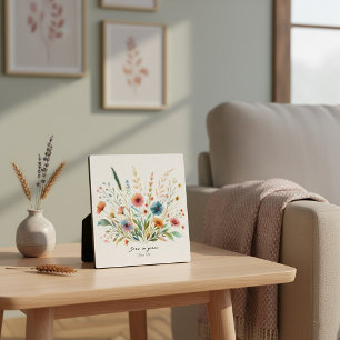 Grow in Grace floral Plaque