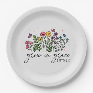 Grow in Grace Paper Plate