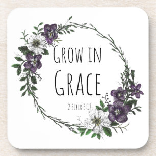 Grow in Grace Plastic Coaster