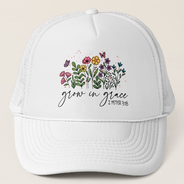 Grow in Grace Trucker Hat (Front)
