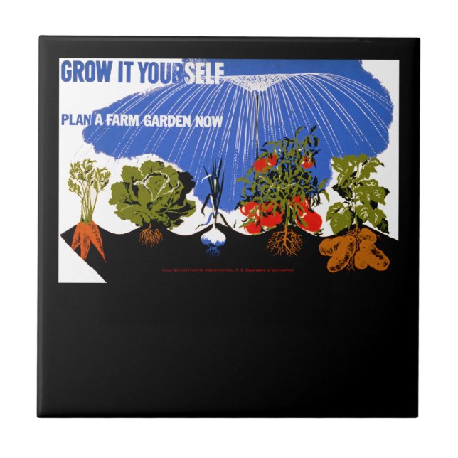 Grow It Yourself ~ Plant a Farm Garden Now Tile (Front)