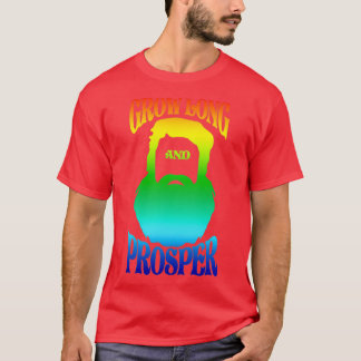 Grow Long Beard and Prosper Colourful Vintage Bear T-Shirt