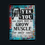 Grow Muscle - Funny Vintage Ad Magnet<br><div class="desc">A whimsical faux vintage victorian newspaper ad to 'Learn How To Grow Muscle'.</div>