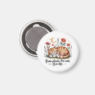 Grow Plants Pet Cats Love Life Cute Gardening Magnet