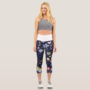 Grow Positive Flowers And Butterfly Colourful Capri Leggings