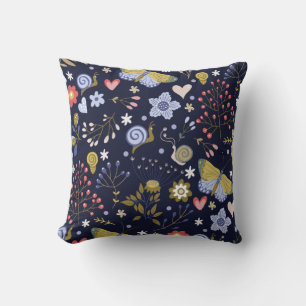 Grow Positive Flowers And Butterfly Colourful Cushion