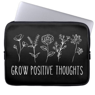 Grow Positive Thoughts Aesthetic Laptop Sleeve