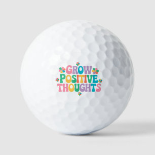 Grow Positive Thoughts – Inspirational Floral (7) Golf Balls