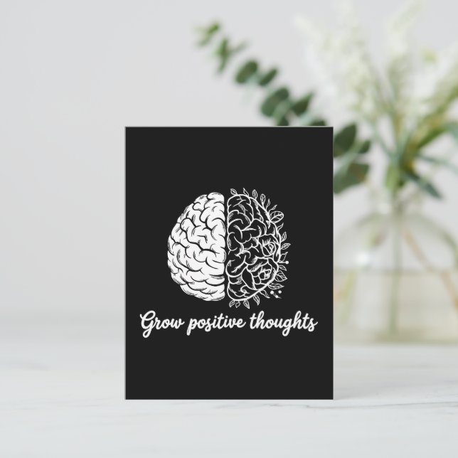 Grow Positive Thoughts – Inspirational Postcard (Standing Front)