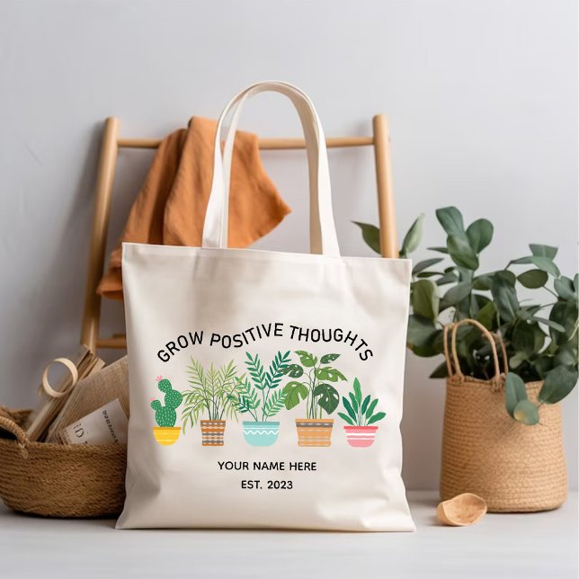 Grow Positive Thoughts, Mental Health Awareness Tote Bag (Grow Positive Thoughts, Mental Health Awareness Tote Bag)