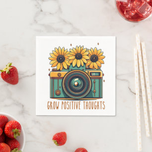 Grow Positive Thoughts,Sunflower Camera Napkin