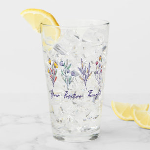 Grow Positive Thoughts Wildflower Floral Plant Glass