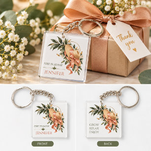 Grow Relax Enjoy Gardener Retirement Gift Key Ring